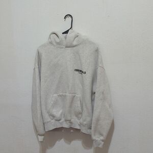 ESSENTIALS Light Gray Hoodie with Front Pocket